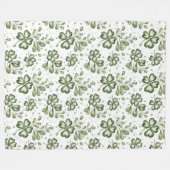Elegante groene klaverpatroon fleece deken (Voorkant (Horizontaal))
