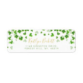 Elegante groene klavers Ierse St. Patrick's Day Etiket (Voorkant)