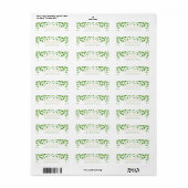 Elegante groene klavers Ierse St. Patrick's Day Etiket (Full Sheet)
