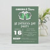 Elegante Groene Klavertje Drie St. Patrick's Dag F Kaart (Staand voorkant)