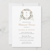 Elegante groene klimop bloemenkroon proefhuwelijks kaart (Voorkant)
