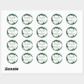 Elegante Groene Klimop Ronde Sticker (Vel)