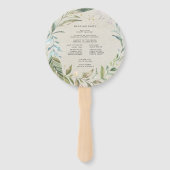 Elegante groene krans | Huwelijksprogramma handven Handwaaier (Achterkant)