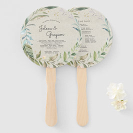 Elegante groene krans | Huwelijksprogramma handven Handwaaier