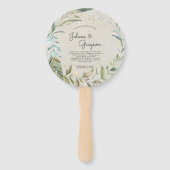 Elegante groene krans | Huwelijksprogramma handven Handwaaier (Voorkant)