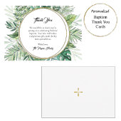 Elegante groene krans Orthodoxe Christelijke doop Bedankkaart