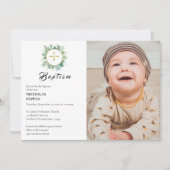 Elegante groene krans Orthodoxe Christelijke doop Kaart (Voorkant)
