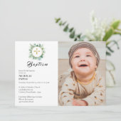 Elegante groene krans Orthodoxe Christelijke doop Kaart (Staand voorkant)
