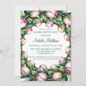 Elegante groene krans roze knoppen vrijgezellenfee kaart (Voorkant)