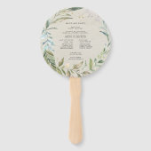 Elegante groene krans | Trouwprogramma Hand Fan Handwaaier (Achterkant)
