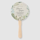 Elegante groene krans | Trouwprogramma Hand Fan Handwaaier (Voorkant)