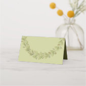 Elegante groene krans Waterverf gepersonaliseerd Plaatskaartje (Achterkant)