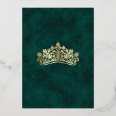 Elegante groene kroon Tiara Quinceanera Folie Uitnodiging (Achterkant)
