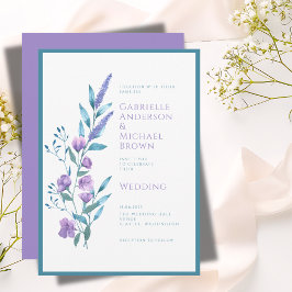 Elegante groene lavendel watercolor trouwkaart kaart