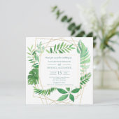 Elegante groene lente of zomer tuin bruiloft kaart (Staand voorkant)