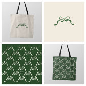 Elegante groene lintboog tote bag