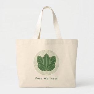 Elegante Groene Lotusblad Eco Wellness Grote Tote Bag