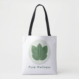 Elegante Groene Lotusblad Eco Wellness Tote Bag