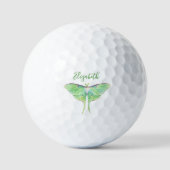 Elegante groene Luna Moth gepersonaliseerde dames Golfballen (Voorkant)