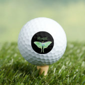 Elegante Groene Luna Moth Gepersonaliseerde Dames  Golfballen (Insitu Shirt)