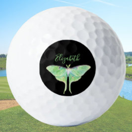 Elegante Groene Luna Moth Gepersonaliseerde Dames  Golfballen