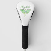 Elegante groene Luna Moth Gepersonaliseerde Dames  Golfheadcover (Voorkant)