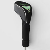Elegante Groene Luna Moth Gepersonaliseerde Dames  Golfheadcover (Schuin)