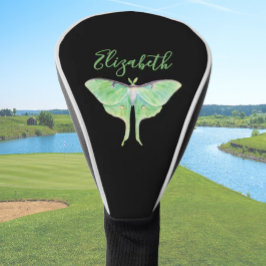 Elegante Groene Luna Moth Gepersonaliseerde Dames  Golfheadcover