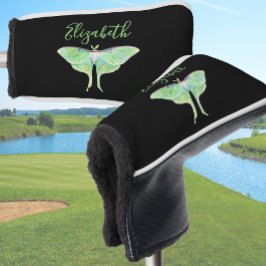 Elegante Groene Luna Moth Gepersonaliseerde Dames  Golfheadcover