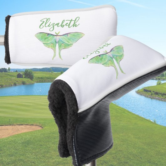 Elegante groene Luna Moth Gepersonaliseerde Dames  Golfheadcover