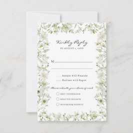 Elegante Groene Maaltijden RSVP Kaartje