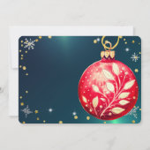 Elegante groene magische kerst, rode Ornamenten Kaart (Achterkant)