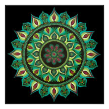 Elegante groene mandala | Boheemse zen minimalisti