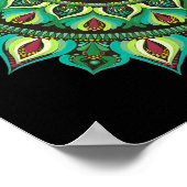 Elegante groene mandala | Boheemse zen minimalisti Poster (Hoek)