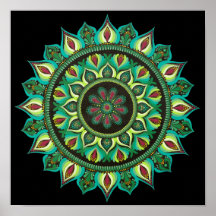 Elegante groene mandala | Boheemse zen minimalisti