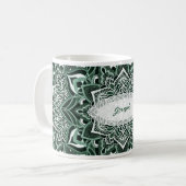Elegante groene Mandala Mok (Voorkant links)