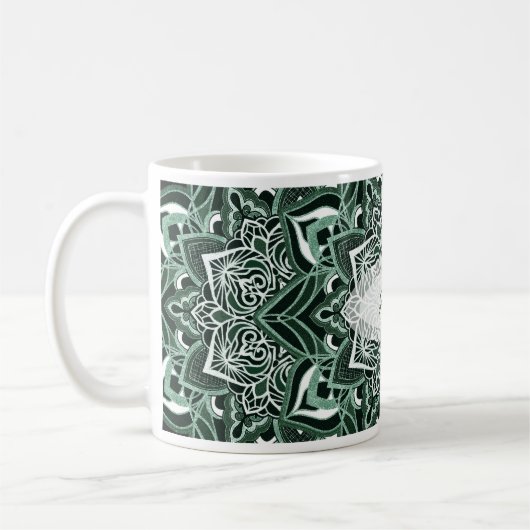 Elegante groene Mandala Mok (Links)