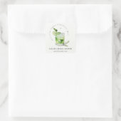 Elegante Groene Margarita Cocktail Bruidsmeisjesfe Vierkante Sticker (Tas)