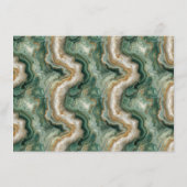 Elegante groene marmerdetails informatiekaartje (Achterkant)