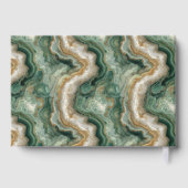 Elegante Groene Marmeren Golven Gastenboek (Achterkant)