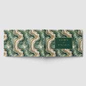 Elegante Groene Marmeren Golven Gastenboek (Volledig)