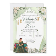 Elegante Groene Mehendi Uitnodiging