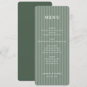 Elegante groene menustrepen menu (Voorkant / Achterkant)