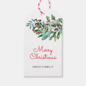 Elegante Groene Merry Christmas Cadeaulabel (Voorkant)