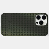 Elegante groene metalen stippen lijnpatroon aangep Case-Mate iPhone case (Achterkant (horizontaal))