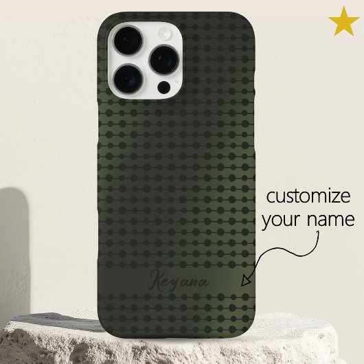Elegante groene metalen stippen lijnpatroon aangep Case-Mate iPhone case