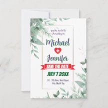 Elegante Groene Minimalistische Aangepaste Trouwfo
