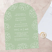 Elegante groene minimalistische botanische trouwui