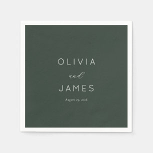 Elegante Groene Minimalistische Calligrafie Servet