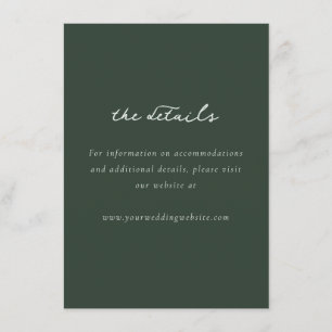 Elegante Groene Minimalistische Kalligrafie Informatiekaartje